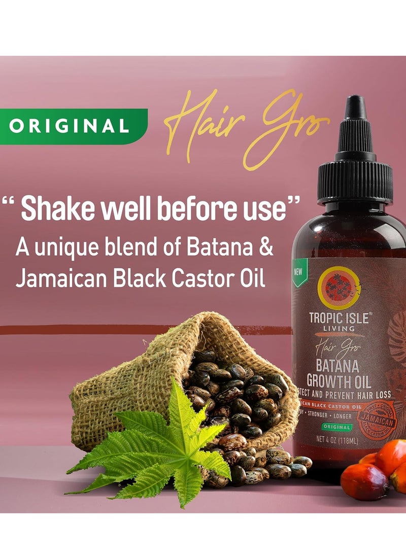 Tropic Isle Living Hair Gro Batana Growth Oil Collection (4 oz, Original)