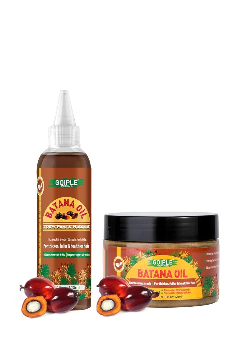100% Pure Batana Oil for Hair Growth Organic Hair Growth Oil Hair oil Natural Raw Batana Oil for Hair Growth & Thicker & Stronger Hair (2pc batana oil)