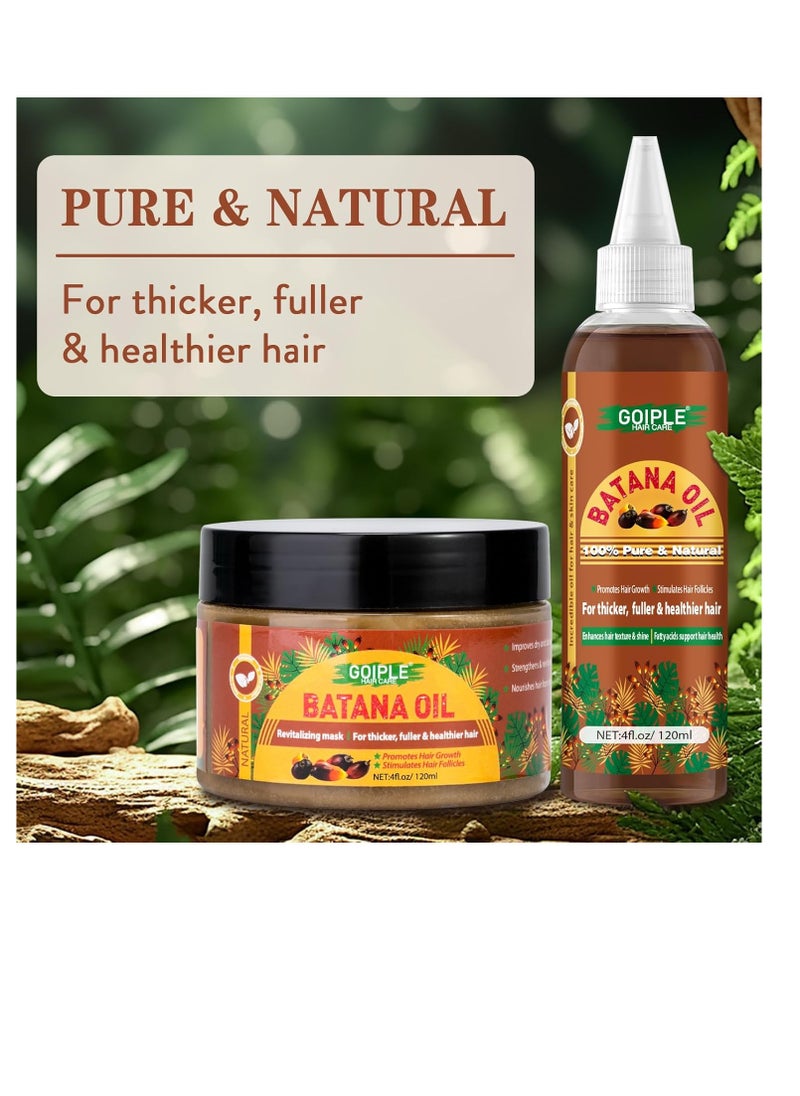 100% Pure Batana Oil for Hair Growth Organic Hair Growth Oil Hair oil Natural Raw Batana Oil for Hair Growth & Thicker & Stronger Hair (2pc batana oil)