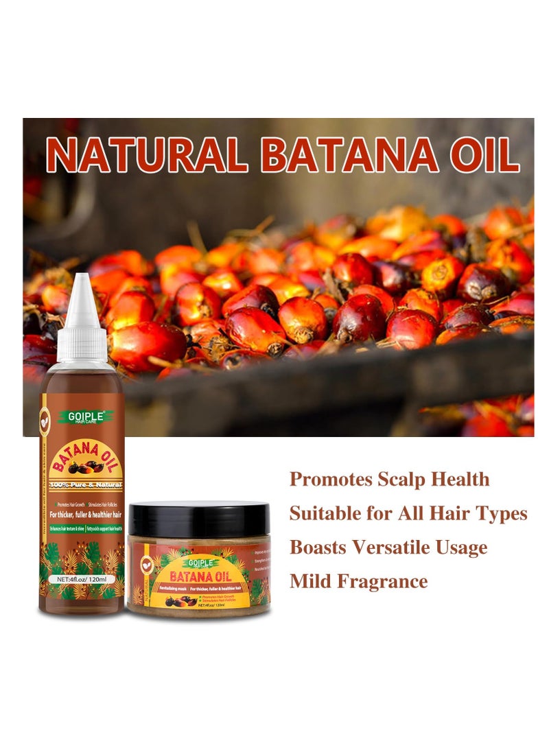 100% Pure Batana Oil for Hair Growth Organic Hair Growth Oil Hair oil Natural Raw Batana Oil for Hair Growth & Thicker & Stronger Hair (2pc batana oil)