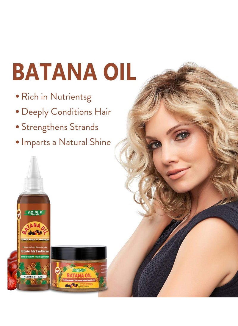 100% Pure Batana Oil for Hair Growth Organic Hair Growth Oil Hair oil Natural Raw Batana Oil for Hair Growth & Thicker & Stronger Hair (2pc batana oil)