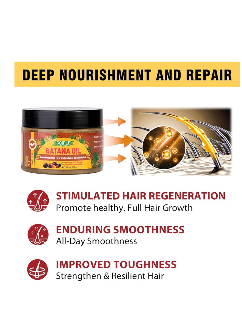 Batana Oil for Hair Growth Batana Hair Oil for Healthy Hair, Organic Hair Growth Batana Oil for Damaged Hair Repair (chebe oil & jar batana oil-pcs)