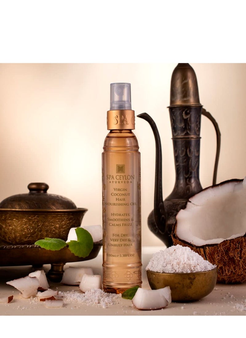 SPA CEYLON Virgin Coconut Hair Nourishing Oil, 100% Natural, Hair Growth, Scalp , Repair, Best for Dry, Very Dry & Unruly Hair