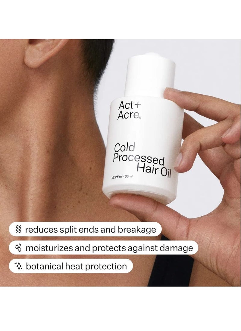 ACT+ ACRE Cold Processed 5% Argan Repair Hair Oil - Moisturizing Argan Oil and Meadowfoam Seed Oil - 100% Plant Based Ingredients - Protects and Prevents Damage and Frizz