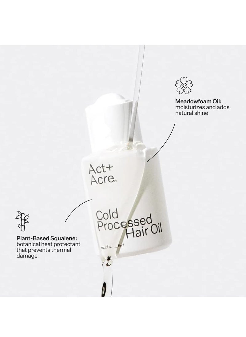 ACT+ ACRE Cold Processed 5% Argan Repair Hair Oil - Moisturizing Argan Oil and Meadowfoam Seed Oil - 100% Plant Based Ingredients - Protects and Prevents Damage and Frizz