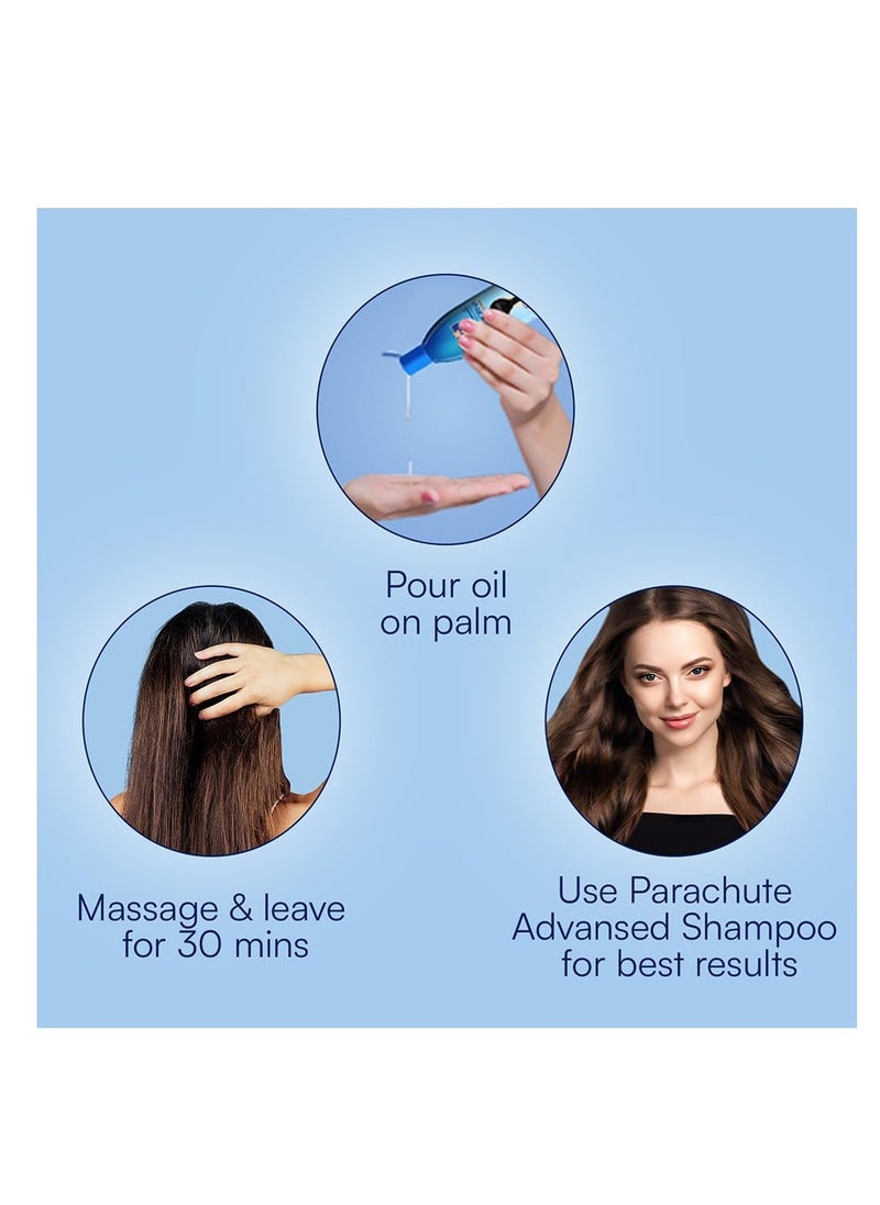 Parachute Sampoorna Coconut Hair Oil with Hibiscus & Almond| For Thick, Strong & Nourished Hair| All Hair Types| 10.1 fl oz