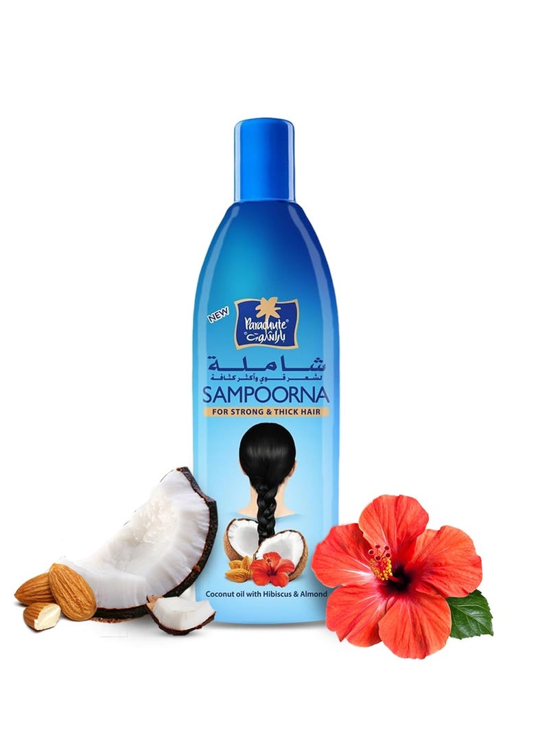 Parachute Sampoorna Coconut Hair Oil with Hibiscus & Almond| For Thick, Strong & Nourished Hair| All Hair Types| 10.1 fl oz