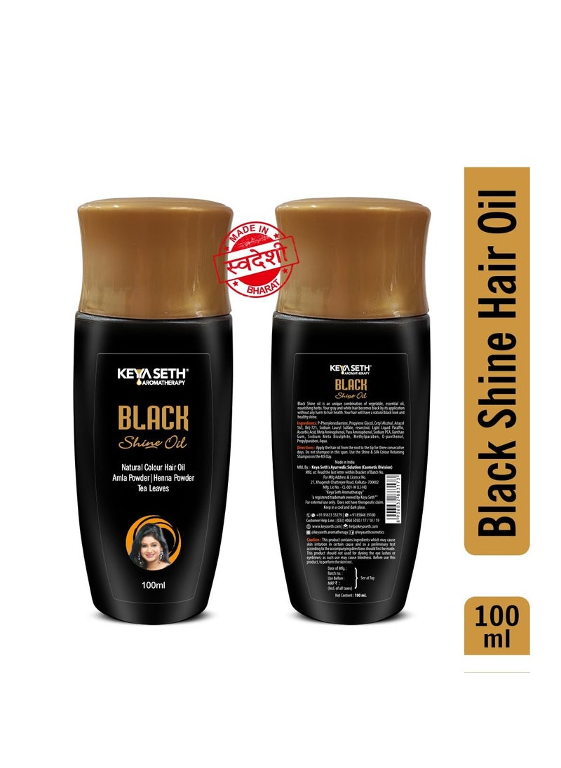 Black Shine Oil, 100% Natural Hair Colour oil by Keya Seth Aromatherapy, 100ml