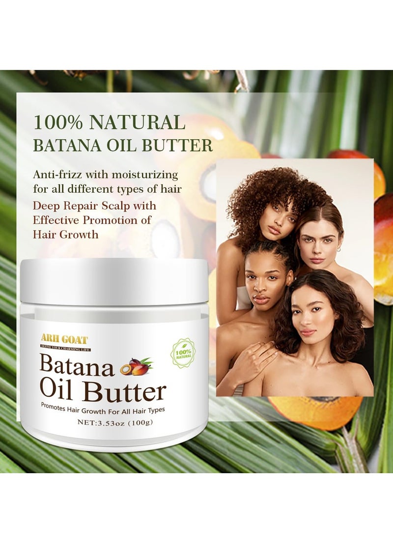 Batana Oil - Promotes Hair Growth, 100% Natural Ingredients Pure raw Batana Butter for Women & Men - 3.53 oz, Strengthen Hair & Scalp
