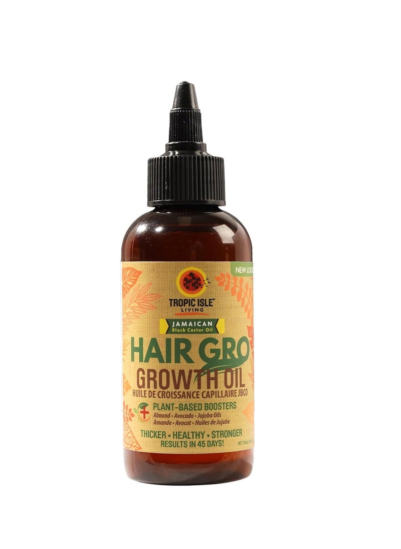 Tropic Isle Living Jamaican Black Castor Oil Hair Growth Oil 4oz Brush Set | Help Moisturize and Strengthen Hair | Prevents Breakage & Excess Hair Loss