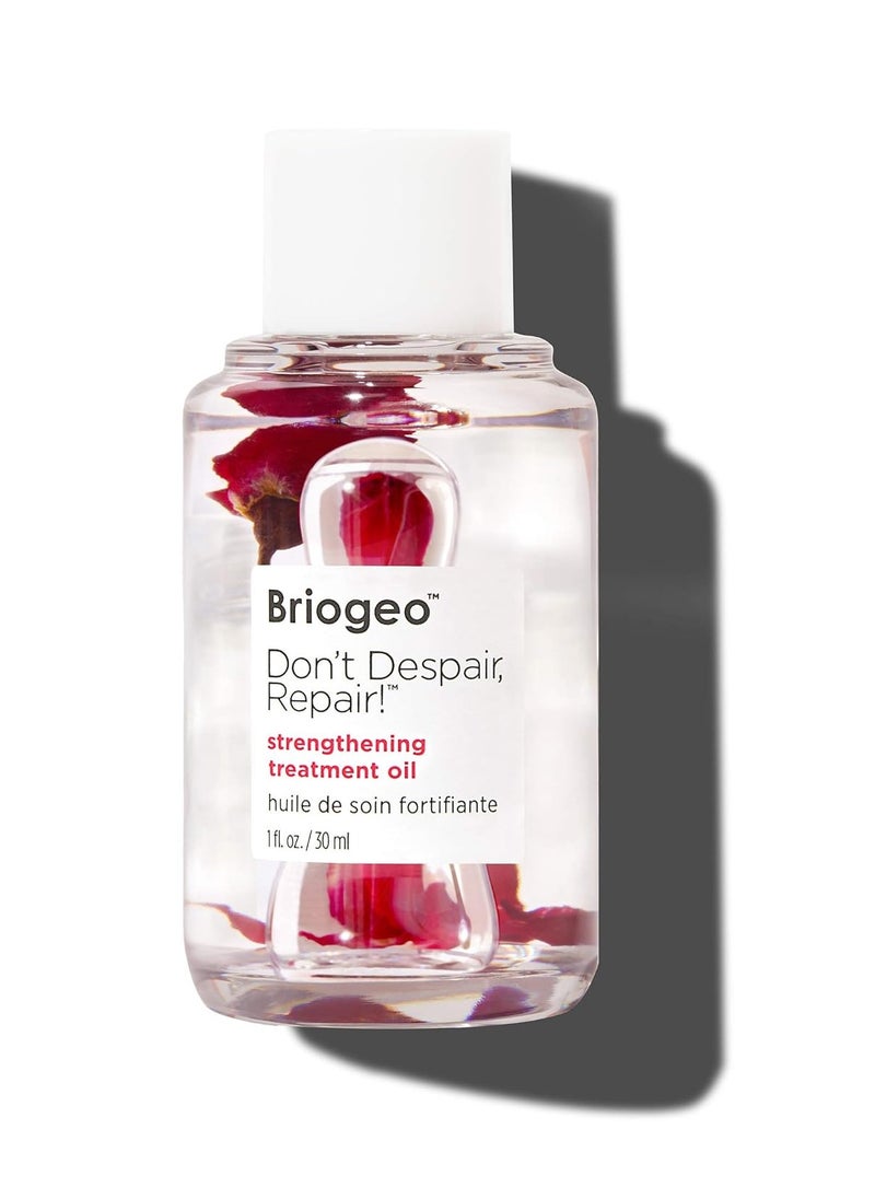 Briogeo Don't Despair, Repair! Strengthening Treatment Oil, Hair Oil Treatment for Dry, Damaged Hair, Helps Seal Split Ends, Enhances Shine, Hydrates, Nourishes, Vegan, Cruelty-Free, 1 fl oz