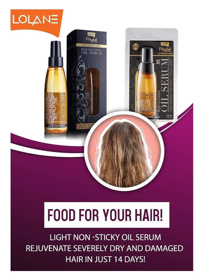 Lolane Pixxel Optimum Care Rejuvenating Oil Serum 127ml For Dry Damaged Hair Argan Oil/Abyssinian Oil/Chufa Sedge Oil/Moringa Oil/Sunflower Oil