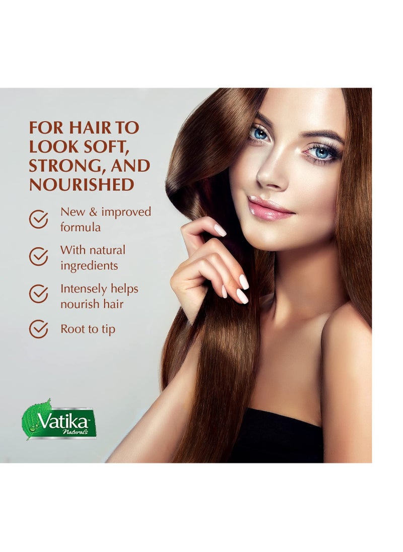 Dabur Vatika Naturals Enriched Hair Oil, Natural Moisturizing, Strengthening & Hair Oil Serum for Healthy Scalp, Nourishing Hair Oil for Soft, Manageable, Smooth & Silky Hair From Root to Tip (Garlic)