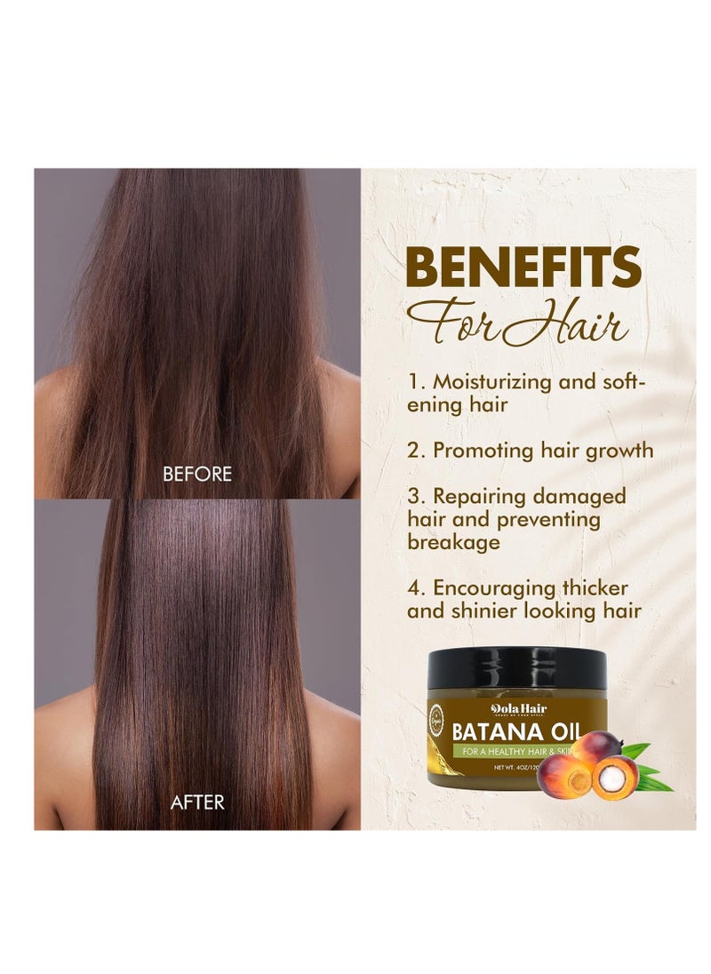 Pure Batana Butter Oil for Hair Growth, 100% Natural, Nourishes Damaged Hair, Prevents Loss & Conditions
