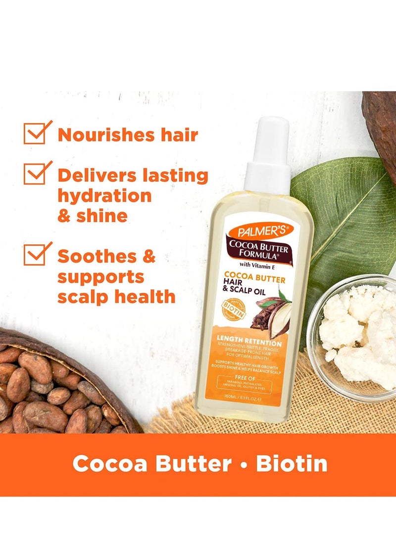 Palmer's Cocoa Butter & Biotin Length Retention Hair and Scalp Oil, 5.1 Ounce