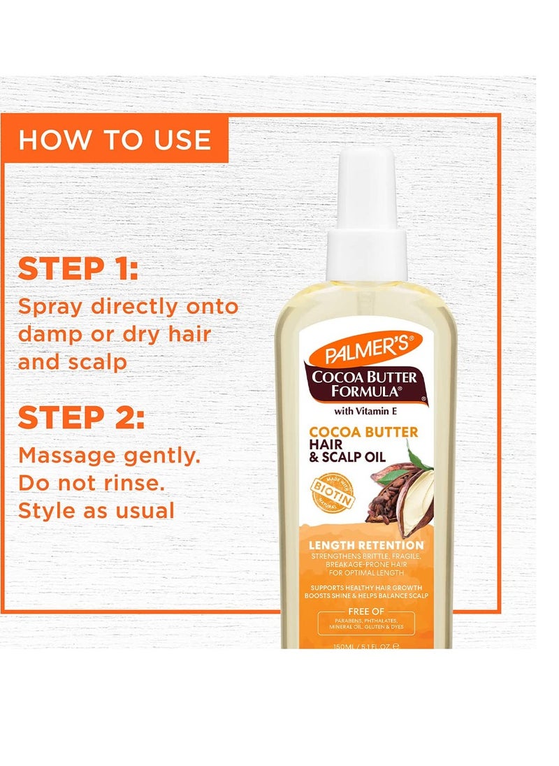 Palmer's Cocoa Butter & Biotin Length Retention Hair and Scalp Oil, 5.1 Ounce
