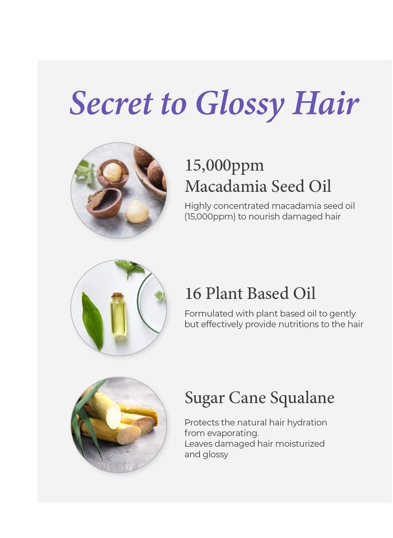 Kundal Ultra Macadamia Oil Hair Serum [Cherry Blossom]- Korean Hair Care Premium Hair Essential Oil, Intense Repair, Deep Nourishment, Frizz Control for All Hair Types 3.38fl oz (Pack of 1)