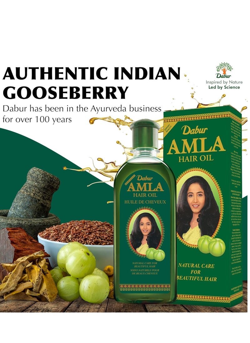 Dabur Amla Hair Oil 500ml - 100% Natural, Enhances Hair Growth, Nourishes Scalp and Hair