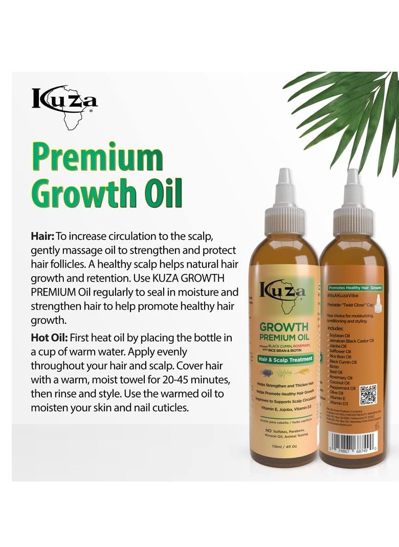 Premium Growth Oil W/Black Cumin & Rosemary 4 Oz. (Pack Of 2)