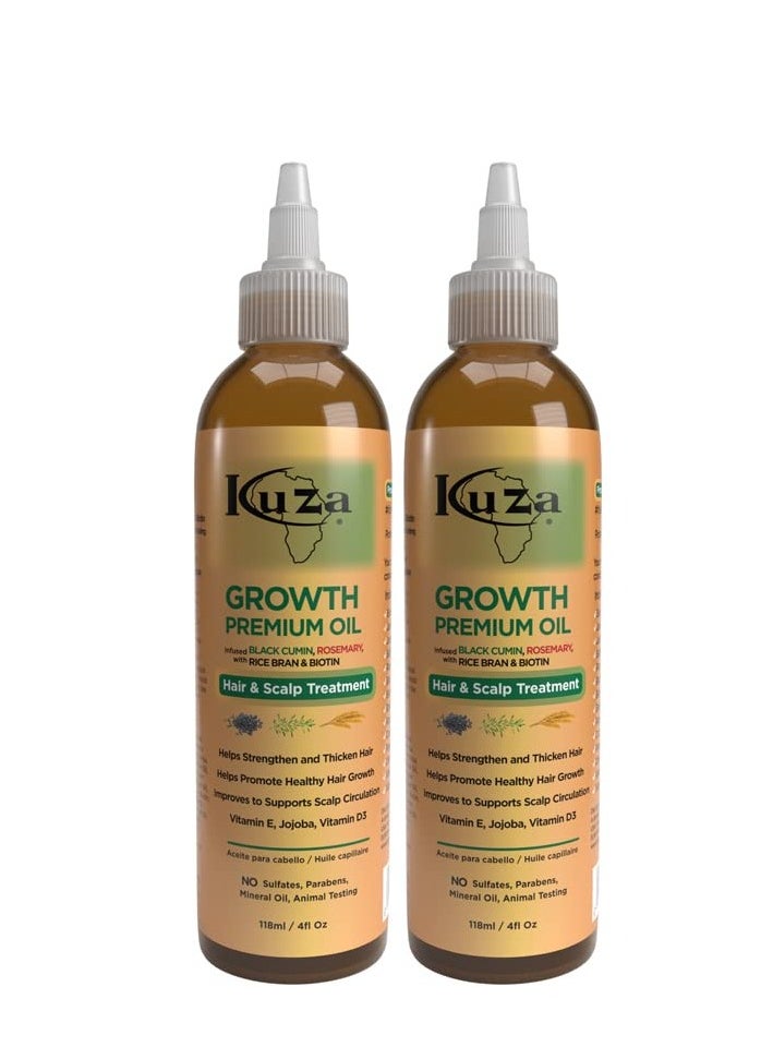 Premium Growth Oil W/Black Cumin & Rosemary 4 Oz. (Pack Of 2)
