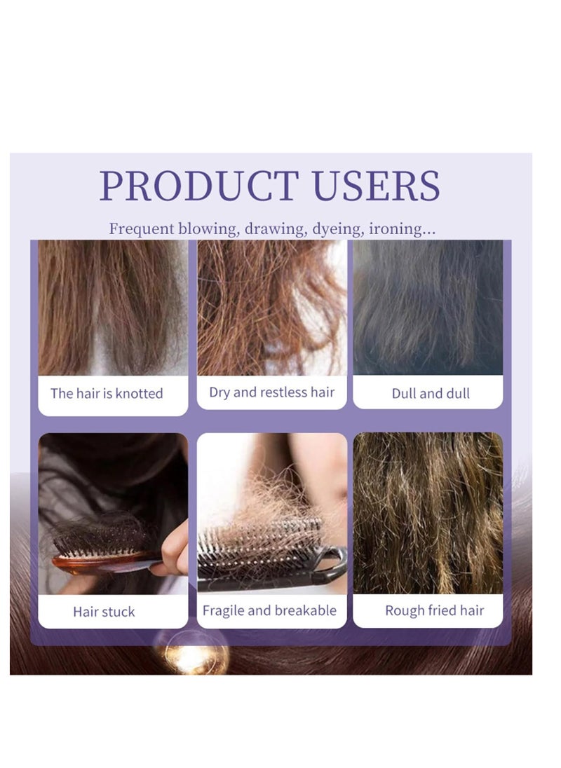 Moroccan Argan Oil,Purple Hair Essential Oil—Leave Hair Soft & Shiny,Deep Moisturizer,Frizz Control,Split End Repair for Dry & Damaged Hair,Hair Treatment Oil for Dry and Frizzy—100ML