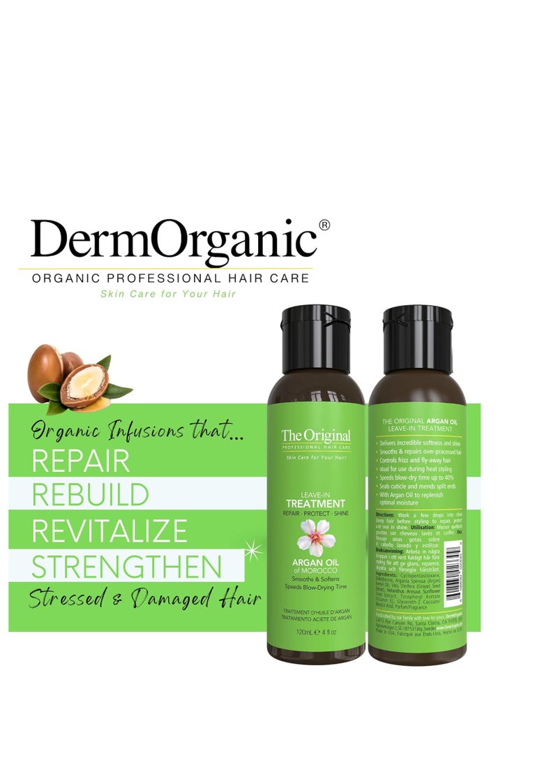 DermOrganic Organic Argan Oil - LEAVE IN TREATMENT 4 oz (1 PACK)