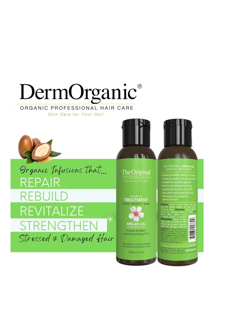 DermOrganic Organic Argan Oil - LEAVE IN TREATMENT 4 oz (1 PACK)