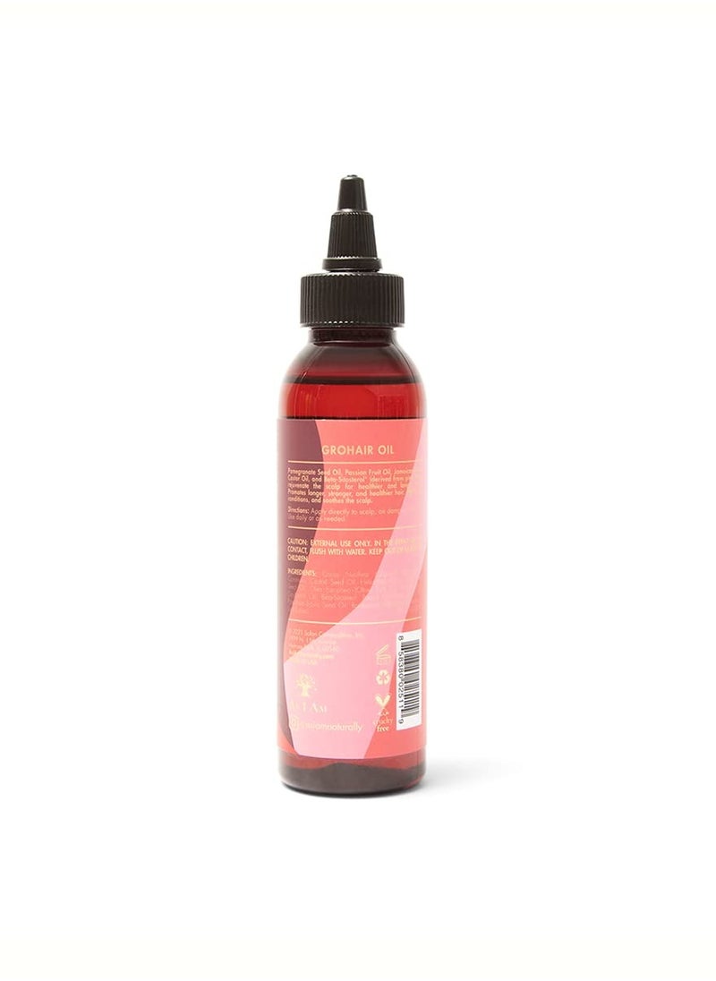 As I Am Long and Luxe GroHair Oil - 4 ounce - Rejuvenate the scalp - Promote hair retention - Enriched with Pomegranate and Passion Fruit, Beta-Sitosterol & JBCO