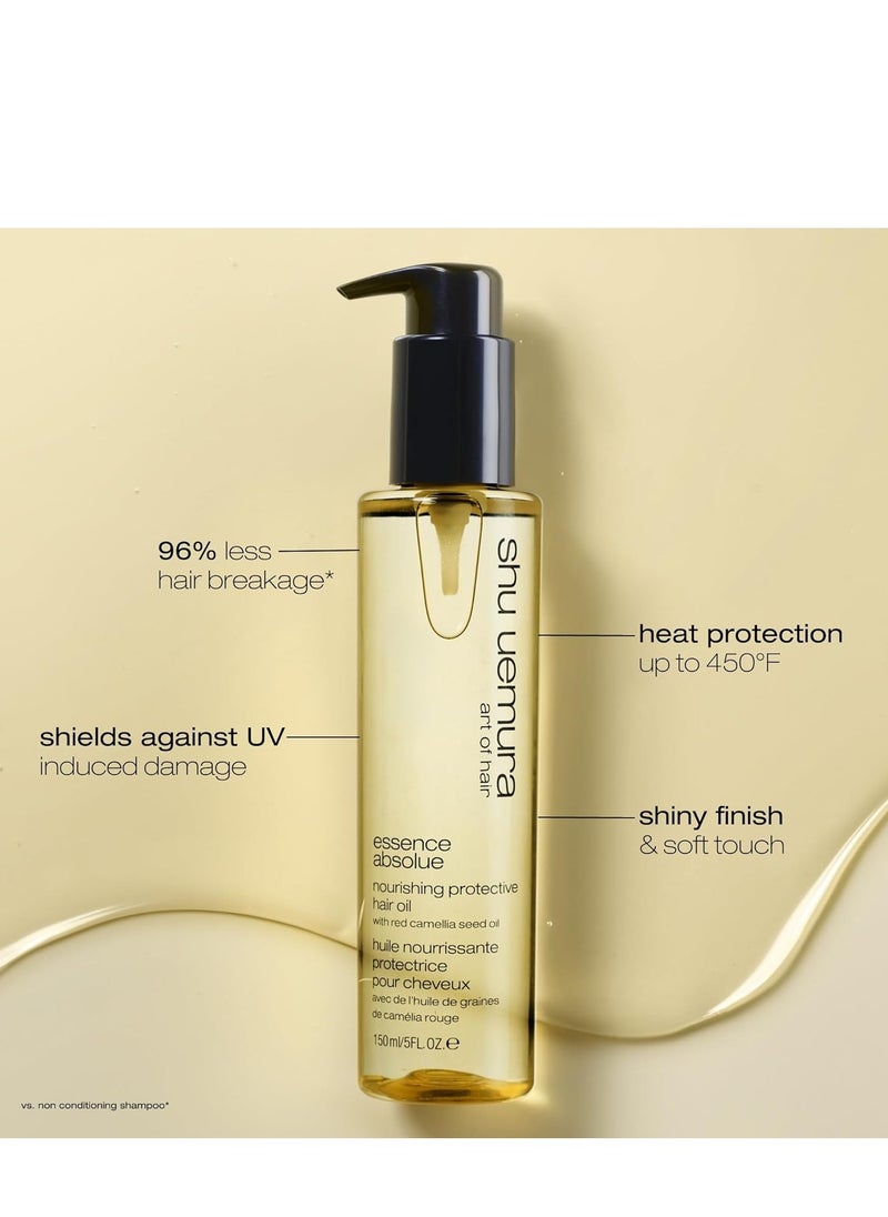 Shu Uemura Essence Absolue Nourishing Hair Oil | Lightweight Multi-Benefit Hair Oil | Hydrates, Adds Shine, and Reduces Frizz | With Heat Protection | With Japanese Camellia Oil | For All Hair Types