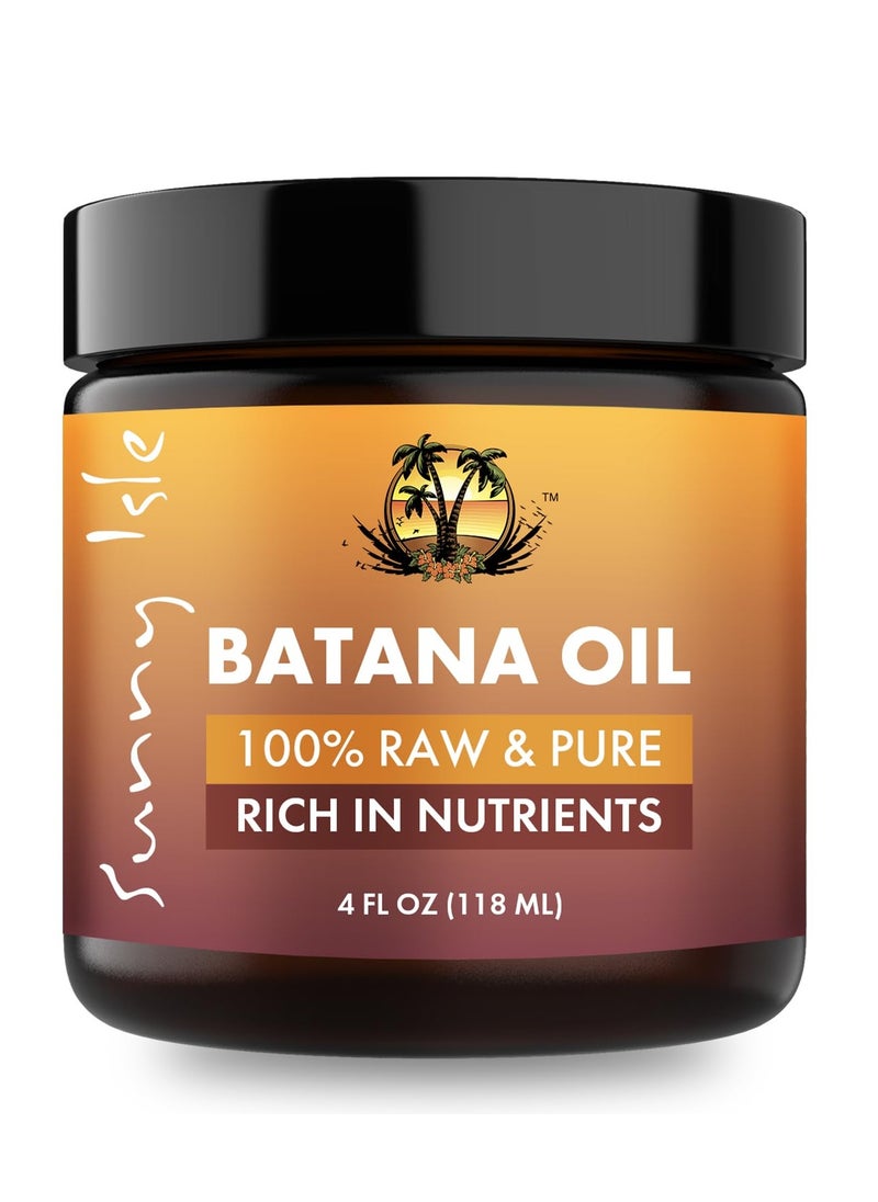 Sunny Isle 100% Raw & Pure Batana Oil 4oz | For Hair Growth from Honduras | Promotes Hair Thickness