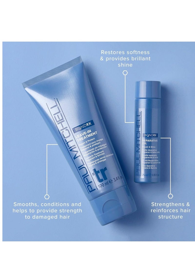 Paul Mitchell Bond Rx Reparative Oil, Repairs + Adds Shine, For Chemically Treated + Damaged Hair, 0.85 oz
