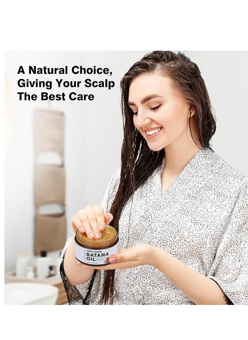 Raw Batana Oil for Hair Growth, 100% Natural Hair Growth Oil Kit Unrefined Batana Oil from Honduras, Hair Regrowth Hair Loss Treatment for Men Women