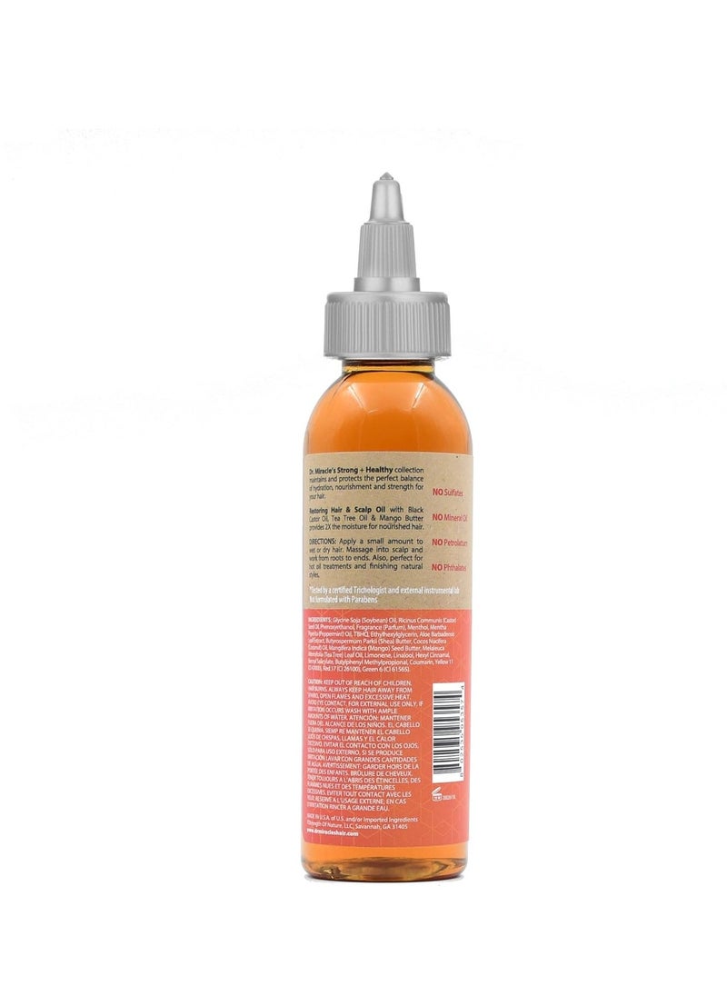 Dr. Miracle's Strong & Healthy Restoring Oil with Black Castor Oil, Tea Tree Oil, and Mango Butter for 2x Moisture - 4oz