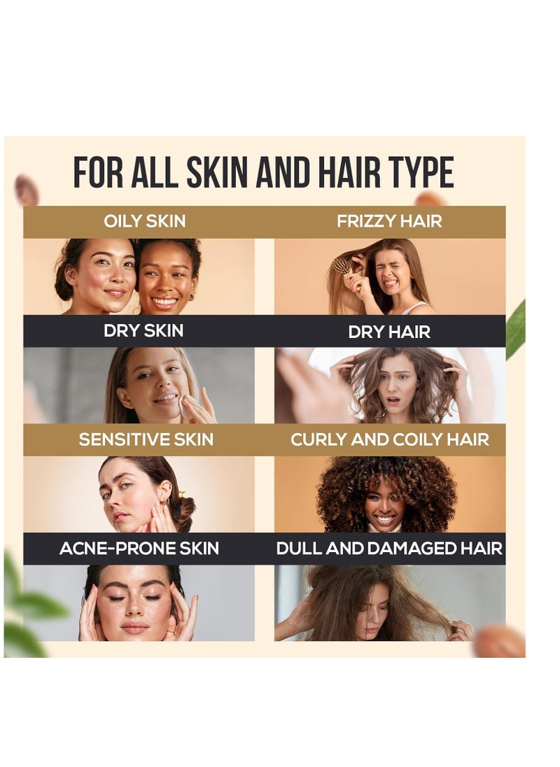 Natural Riches Organic Argan Oil of Morocco 16oz Penetrating Hair oil Deep Moisturizing Serum for Dry, Damaged & Coarse Hair pure Moroccanoil Cold Pressed for Hair, Face and Body