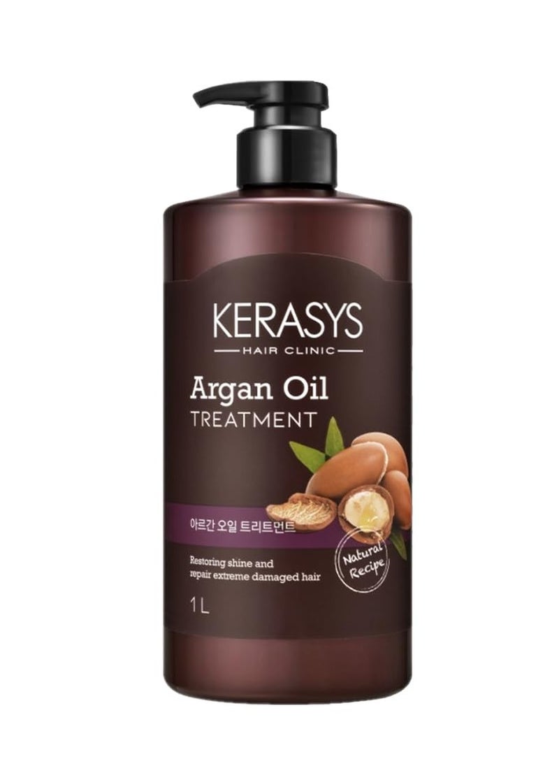 Kerasys Argan Oil Real Nature for Extremely Damaged Hair 33.8 fl oz / 1L (Treatment, 1-Pack)