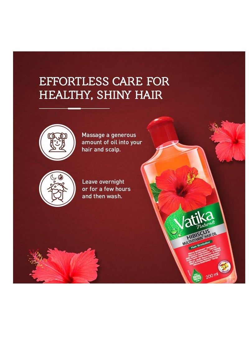 Vatika Naturals Multivitamin Hair Oil - Transform Your Tresses with Strength, Cleansing Power, & Revitalizing Elixir - Expertly Enriched with Multivitamins, Hibiscus Extract, & Natural Oils - (300 ML)