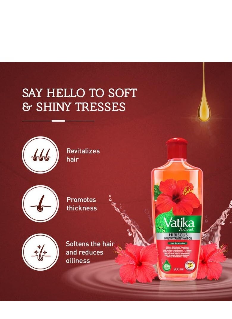 Vatika Naturals Multivitamin Hair Oil - Transform Your Tresses with Strength, Cleansing Power, & Revitalizing Elixir - Expertly Enriched with Multivitamins, Hibiscus Extract, & Natural Oils - (300 ML)