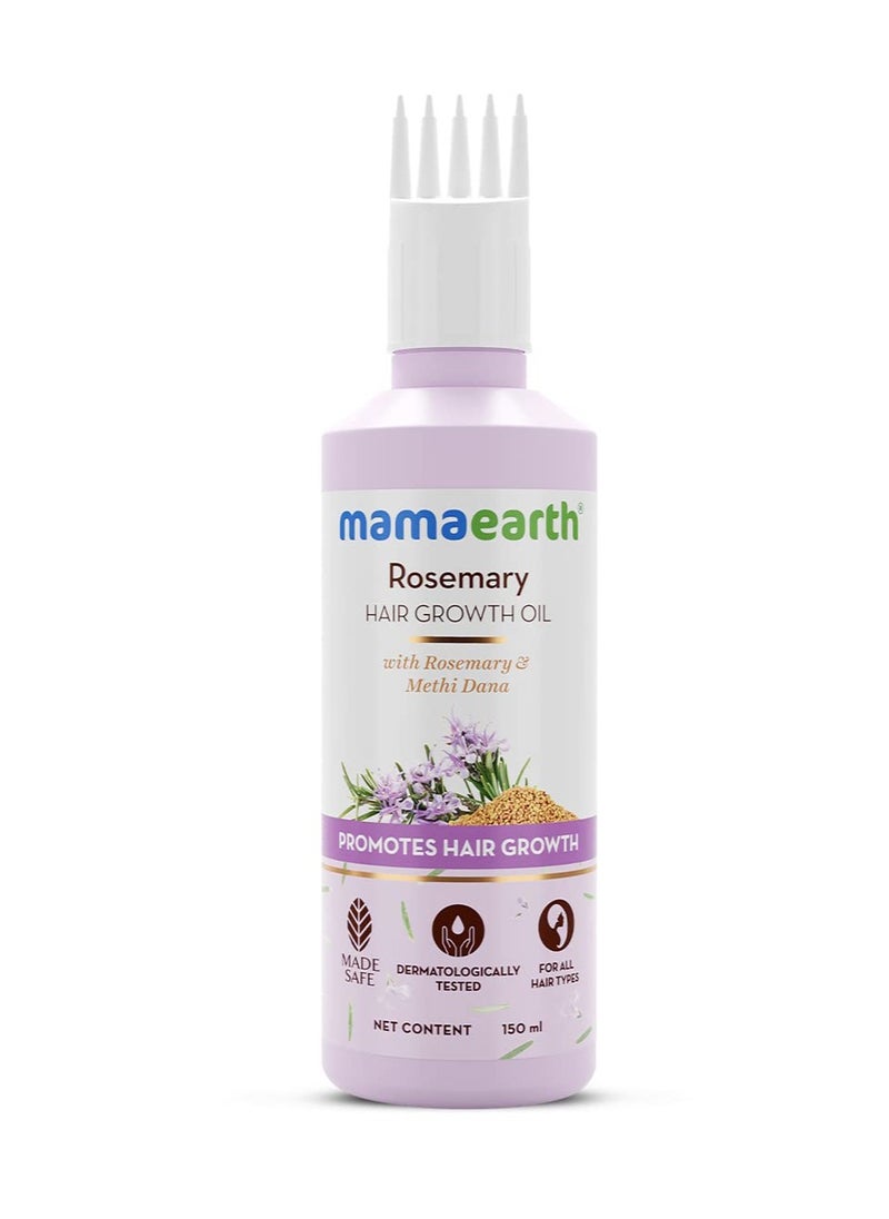 Mamaearth Rosemary Hair Growth Oil | Control Hair Fall & Strengthens Weak Follicles | Scalp Care with Methi Dana for Strong Roots | 5.07 Fl Oz (150ml)