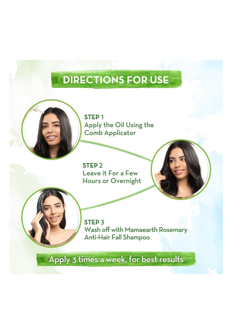 Mamaearth Rosemary Hair Growth Oil | Control Hair Fall & Strengthens Weak Follicles | Scalp Care with Methi Dana for Strong Roots | 5.07 Fl Oz (150ml)