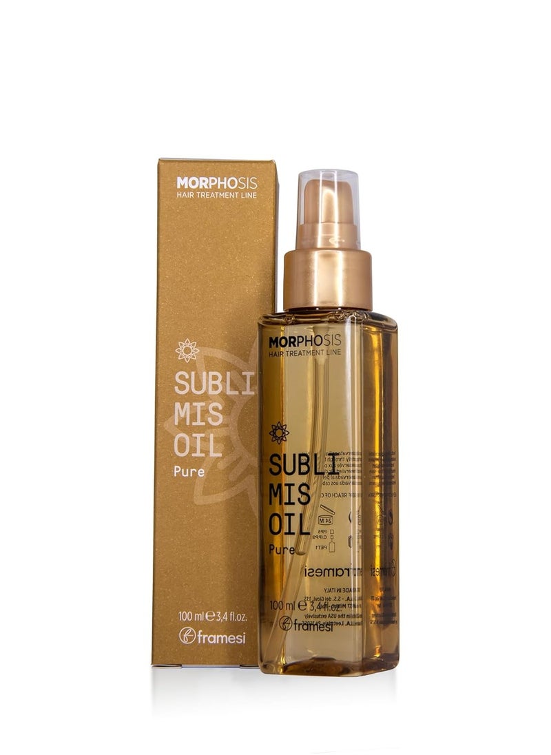 FRAMESI Morphosis Sublimis Pure Hair Oil 3.4 fl oz, Moisturizes and Revitalizes Hair, Natural Ingredients, Color Safe
