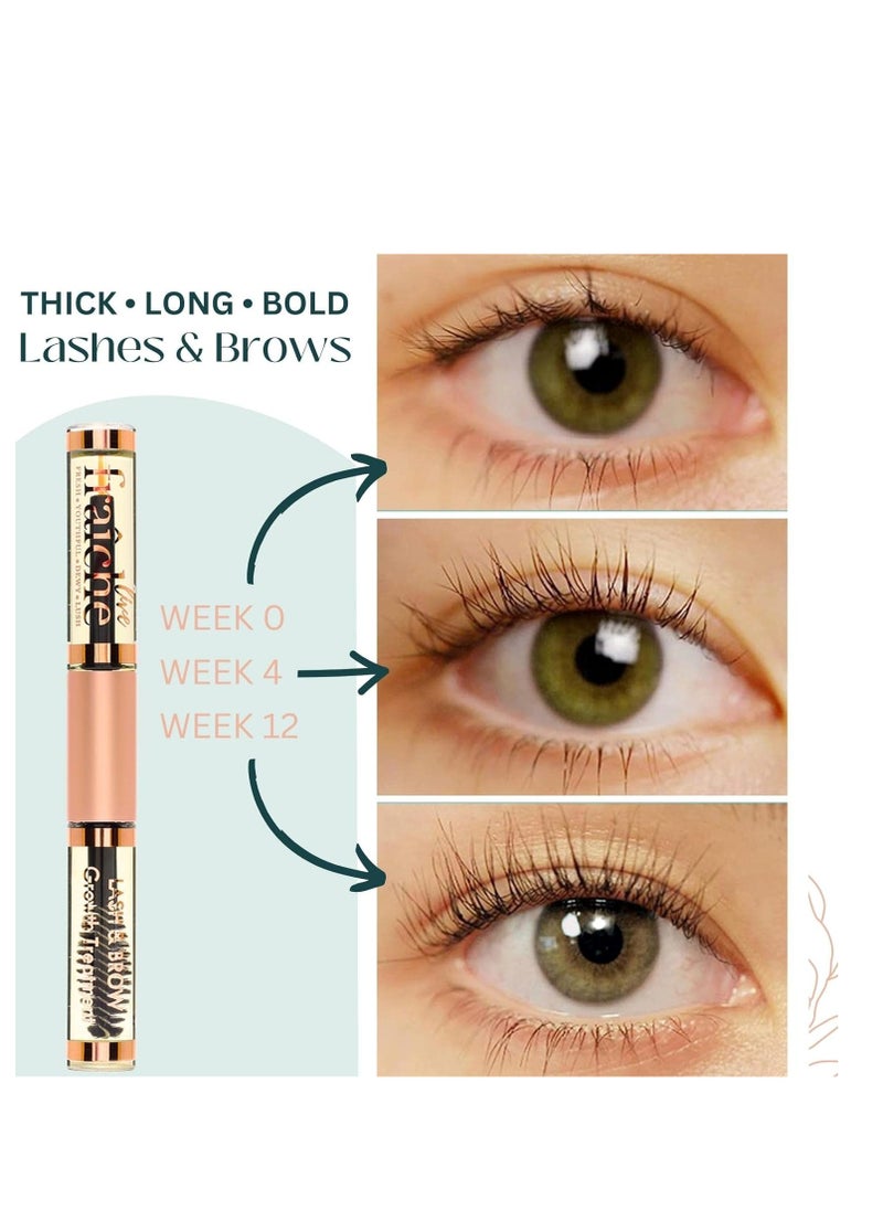 Live Fraiche Organic Castor Oil (4oz) + Filled Mascara Tube, 100% USDA Pure, Cold Pressed, Hexane Free Lash Serum Hair Growth Oil for Eyelashes, Eyebrows, Hair - Brow and Hair Treatment Oil
