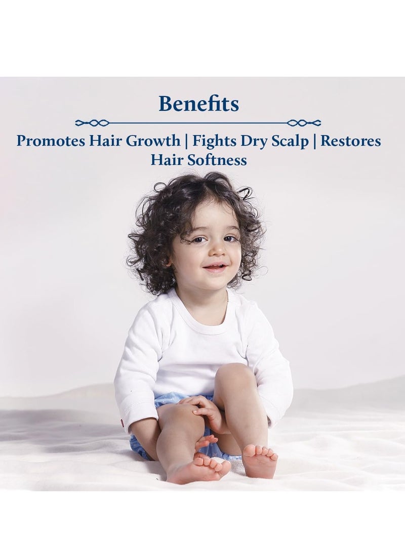 Blue Nectar Ayurvedic Baby Hair Oil with Organic Ghee, Almond Oil, Coconut Oil & Olive Oil for Hair and Scalp(18 Herbs, 3.38 Fl Oz)