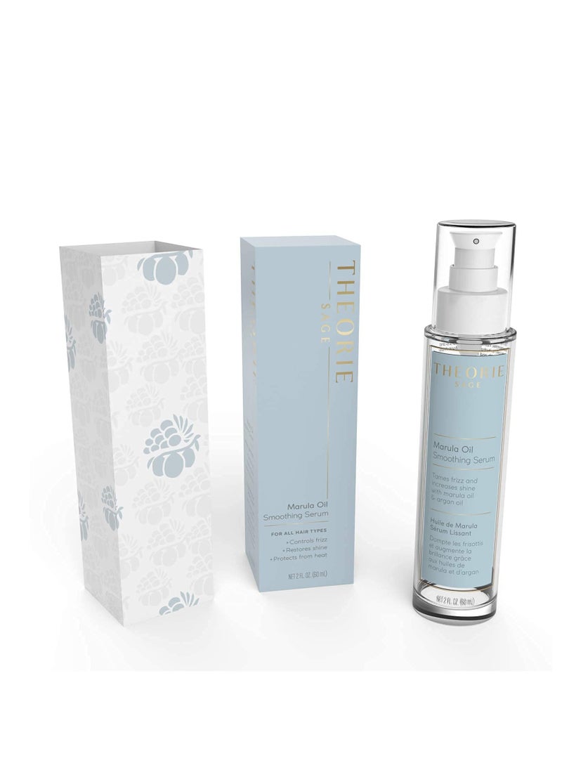 Theorie Marula Oil Smoothing Hair Serum - Tames Frizz and Increases Shine with Marula & Argan Oil, Protects from Heat Styling, Suited for All Hair Types, Spray Bottle - 60mL