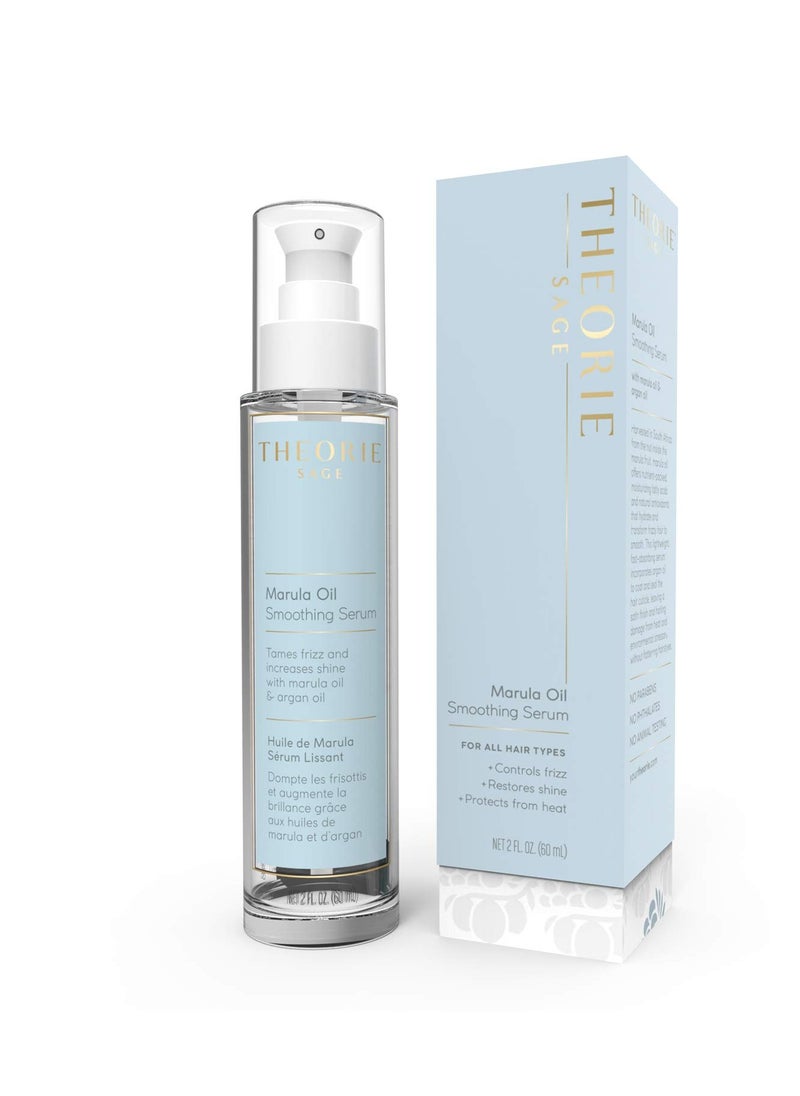 Theorie Marula Oil Smoothing Hair Serum - Tames Frizz and Increases Shine with Marula & Argan Oil, Protects from Heat Styling, Suited for All Hair Types, Spray Bottle - 60mL