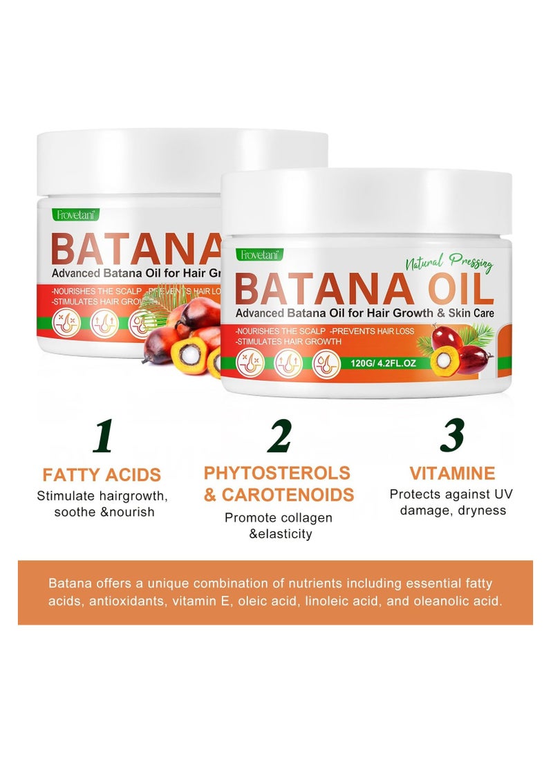 Natural, Organic Pure Batana Oil from Honduras, 4.2oz - Unscented, Brown, Liquid, Unisex Adult, Damaged and Hair Growth, Hair Nourishing and Strengthening