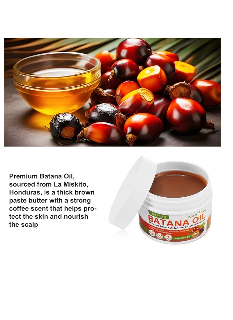 Natural, Organic Pure Batana Oil from Honduras, 4.2oz - Unscented, Brown, Liquid, Unisex Adult, Damaged and Hair Growth, Hair Nourishing and Strengthening
