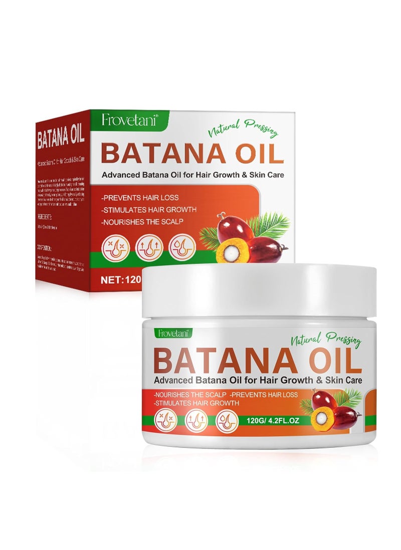 Natural, Organic Pure Batana Oil from Honduras, 4.2oz - Unscented, Brown, Liquid, Unisex Adult, Damaged and Hair Growth, Hair Nourishing and Strengthening