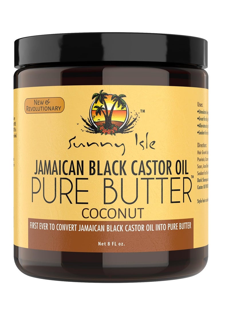 Sunny Isle Coconut Jamaican Black Castor Oil Pure Butter 8oz | Hair and Skin Care