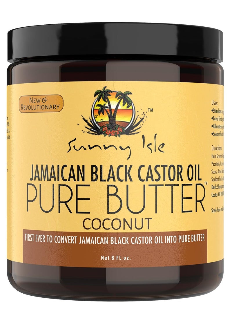 Sunny Isle Coconut Jamaican Black Castor Oil Pure Butter 8oz | Hair and Skin Care