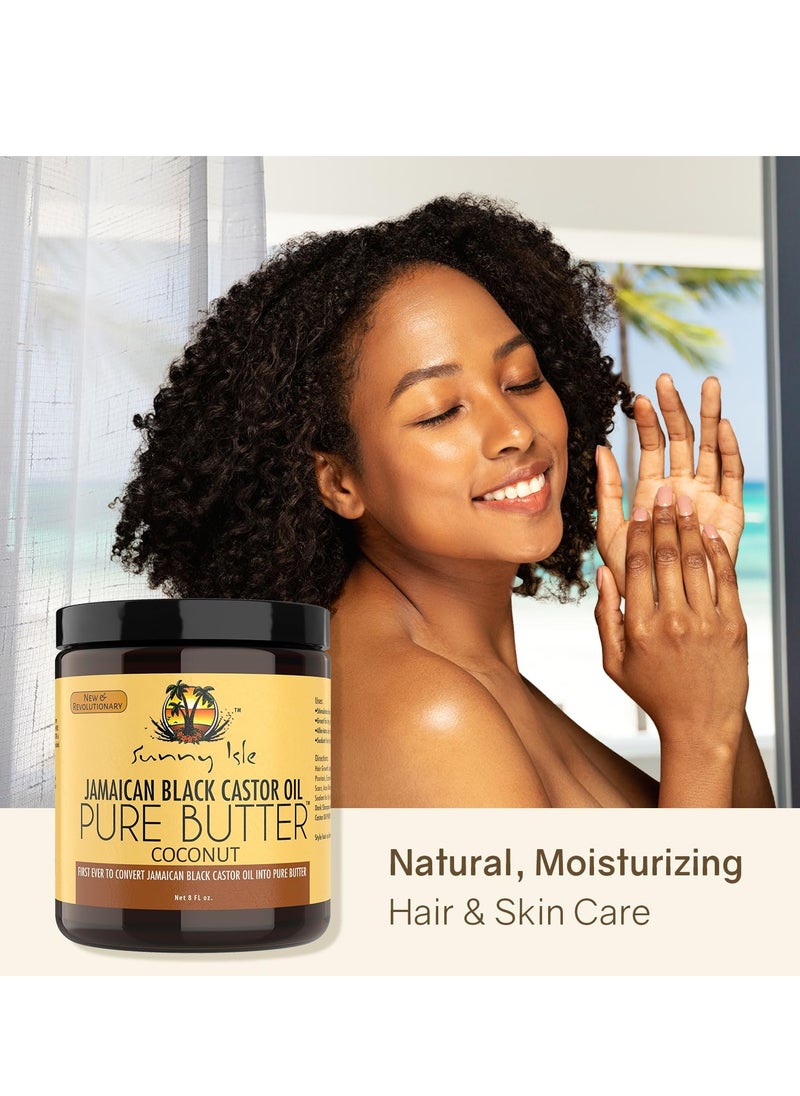 Sunny Isle Coconut Jamaican Black Castor Oil Pure Butter 8oz | Hair and Skin Care